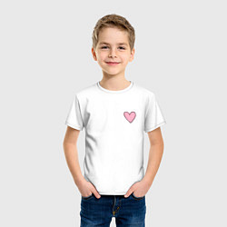Футболка хлопковая детская Нарисованное сердце - мини, цвет: белый — фото 2