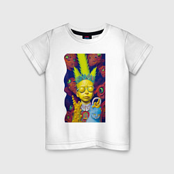 Детская футболка Bart and blue cat - neural network - fantasy