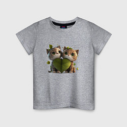 Детская футболка Лесные котята из аниме с сердцем