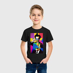 Футболка хлопковая детская Salvador Dali: Pop Art, цвет: черный — фото 2
