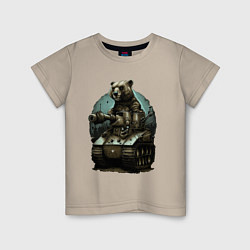 Детская футболка Медведь на танке