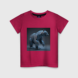 Футболка хлопковая детская Железный медведь, цвет: маджента