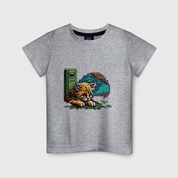 Детская футболка Пиксельный котик интернет сёрфер