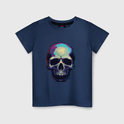 Футболка хлопковая детская Граффити череп, цвет: тёмно-синий