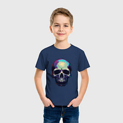 Футболка хлопковая детская Граффити череп, цвет: тёмно-синий — фото 2