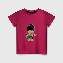 Детская футболка Панк рок тролль с гитарой и микрофоном