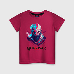 Футболка хлопковая детская God of War, Kratos, цвет: маджента