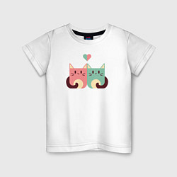 Детская футболка Два котика девочка и мальчик