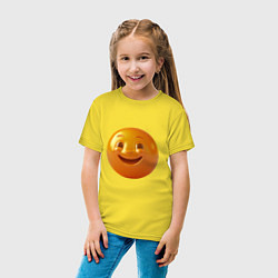 Футболка хлопковая детская Смайлик-улыбка, цвет: желтый — фото 2