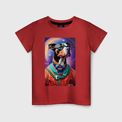 Детская футболка Питбуль космонавт - нейросеть