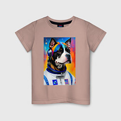 Детская футболка Стаффорд космонавт - нейросеть