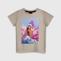 Детская футболка Весенняя девушка в цветах