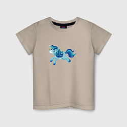 Детская футболка Голубой мультяшный единорог