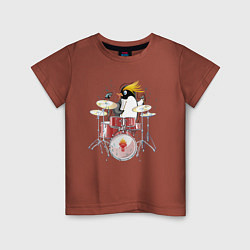 Детская футболка Пингвин- барабанщик