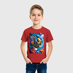 Футболка хлопковая детская Профиль Сальвадор Дали, цвет: красный — фото 2