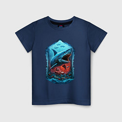 Детская футболка Огромная акула Мегалодон