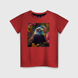 Детская футболка Орел и цветы