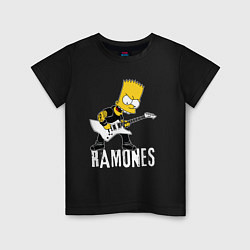 Детская футболка Ramones Барт Симпсон рокер