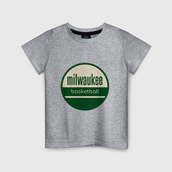 Футболка хлопковая детская Milwaukee basketball, цвет: меланж