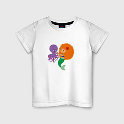 Детская футболка Русалочка и осьминог