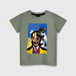 Детская футболка Salvador Dali and his cat