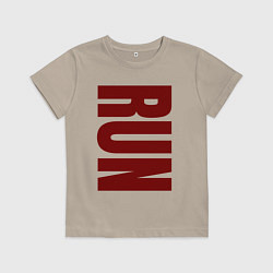 Детская футболка Run большая вертикальная надпись