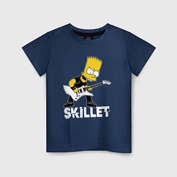 Футболка хлопковая детская Skillet Барт Симпсон рокер, цвет: тёмно-синий
