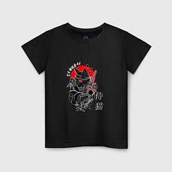 Детская футболка Samurai cat inscription