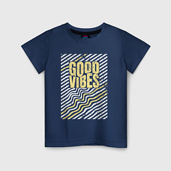 Детская футболка Good vibes и полосы