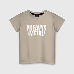 Детская футболка Heavy metal надпись с молниями