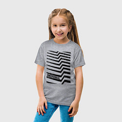 Футболка хлопковая детская Minimal надпись и полосы, цвет: меланж — фото 2