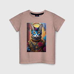 Детская футболка Cat in a steampunk costume - neural network