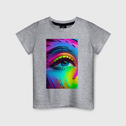 Детская футболка Глаз - нейросеть - поп-арт - неон