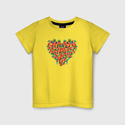 Детская футболка Сердце с полевыми цветами