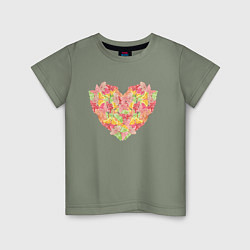 Детская футболка Нежное сердце бабочки