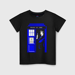 Детская футболка Доктор Кто у двери Тардис