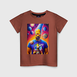 Детская футболка Космический взгляд Гомера Симпсона