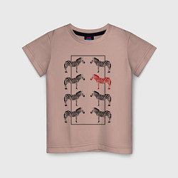 Детская футболка Зебры в прямоугольнике минимализм