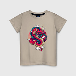 Детская футболка Парящий японский дракон