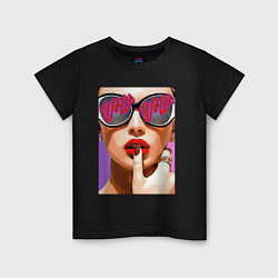 Детская футболка Портрет девушки в стиле поп-арт