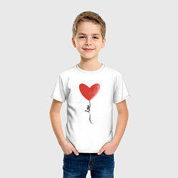 Футболка хлопковая детская Шарик сердечком, цвет: белый — фото 2