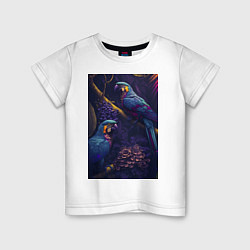 Детская футболка Разноцветные попугаи
