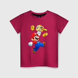 Детская футболка Марио сбивает монетки