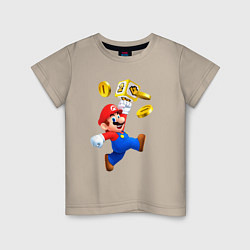 Детская футболка Марио сбивает монетки