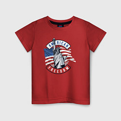 Футболка хлопковая детская American freedom, цвет: красный