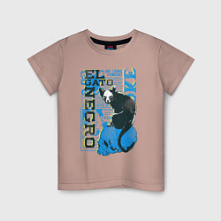 Детская футболка Черная кошка на черепе
