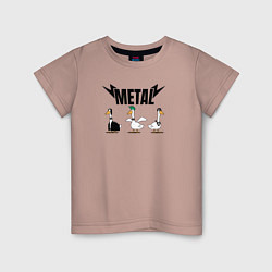 Детская футболка Гуси metal