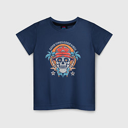 Детская футболка Череп в панаме