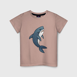 Детская футболка Недовольная плюшевая акула