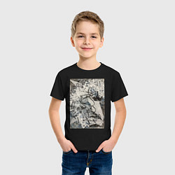 Футболка хлопковая детская Абстракция небо, цвет: черный — фото 2